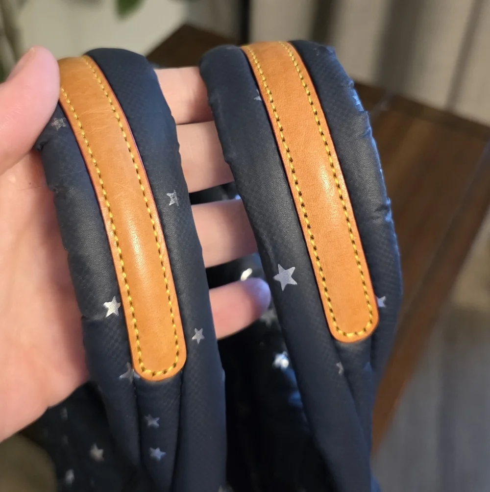 MZ WALLACE Mini Metro Tote Deluxe Navy Star Quilted